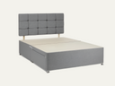 5FT Grey Chenille Fabric Divan Bed Base with Headboard