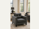 Grey fabric armchair