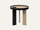 Side table in black and oak finish
