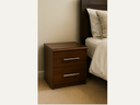 Curved walnut bedside table