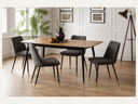 Rectangular Dining Table Walnut & Black