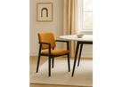 Orange Armchair with dark walnut arms and 