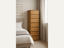 Tall chest of drawers with rich brown colour