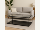 black base coffee table with glass top