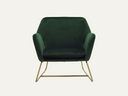 Armchair green with gold legs
