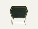 Armchair green with gold legs
