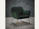 Armchair green with gold legs