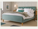 5ft King Size Aqua Blue Velvet Fabric Bed Frame