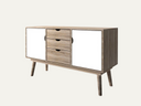 Sideboard White And Oak Finish