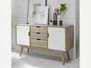 Sideboard White And Oak Finish