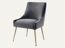 Grey velvet dining chair