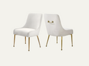 White velvet dining chair