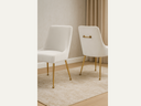 White velvet dining chair