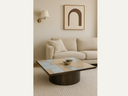 Cubist Coffee Table with Mirror and Bronze Finish Steel