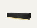 Media side board in black with brushed brass base 