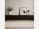 Media side board in black with brushed brass base 
