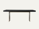 Rectangular dining table black ash veneered top with gold base