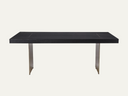  Rectangular dining table black ash veneered top with gold base