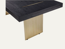  Rectangular dining table black ash veneered top with gold base