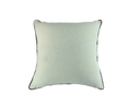 Large cream velvet cushion with chocolate piping 