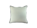 Large cream velvet cushion with chocolate piping 