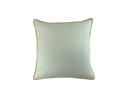 Large cream velvet cushion with chocolate piping 