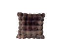 Chocolate brown cushion with faux fur fabric