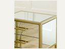 Mirror Bedside with gold frame and legs 
