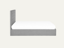 5ft bed with Grey linen headboard 