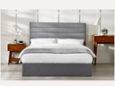 5ft bed with Grey linen headboard 