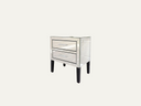 Mirrored Glass 2 Drawer Bedside Table