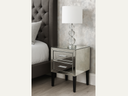 Mirrored Glass 2 Drawer Bedside Table