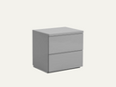 Grey Wooden High Gloss 2 Drawer Bedside Table