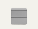 Grey Wooden High Gloss 2 Drawer Bedside Table
