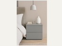 Monaco Grey Wooden High Gloss 2 Drawer Bedside Table