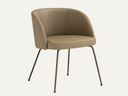 Armchair in cream finish with curves