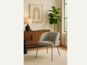 Armchair in cream finish with curves