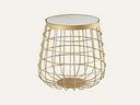 White marble side table with gold base