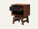 Nightstand With Drawer and Shelf dark walnut and black