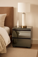 Puro Bedside Table with 2 Drawers - Charcoal Grey