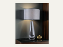 Tall Smoked Glass Table Lamp