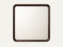 Mirror square with walnut oak finish frame