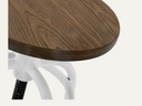 Wooden stool with white base finish