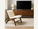 Scandinavian White Furry Chair