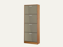 4 Drawer Shoe Storage Grey and wood finish
