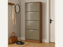 4 Drawer Shoe Storage Grey and wood finish
