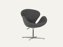 Swivel grey fabric armchair