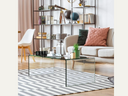 All Glass coffee table rectangular in a setting