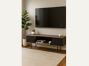 Tv unit in dark walnut and black