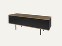 Tv unit in dark walnut and black